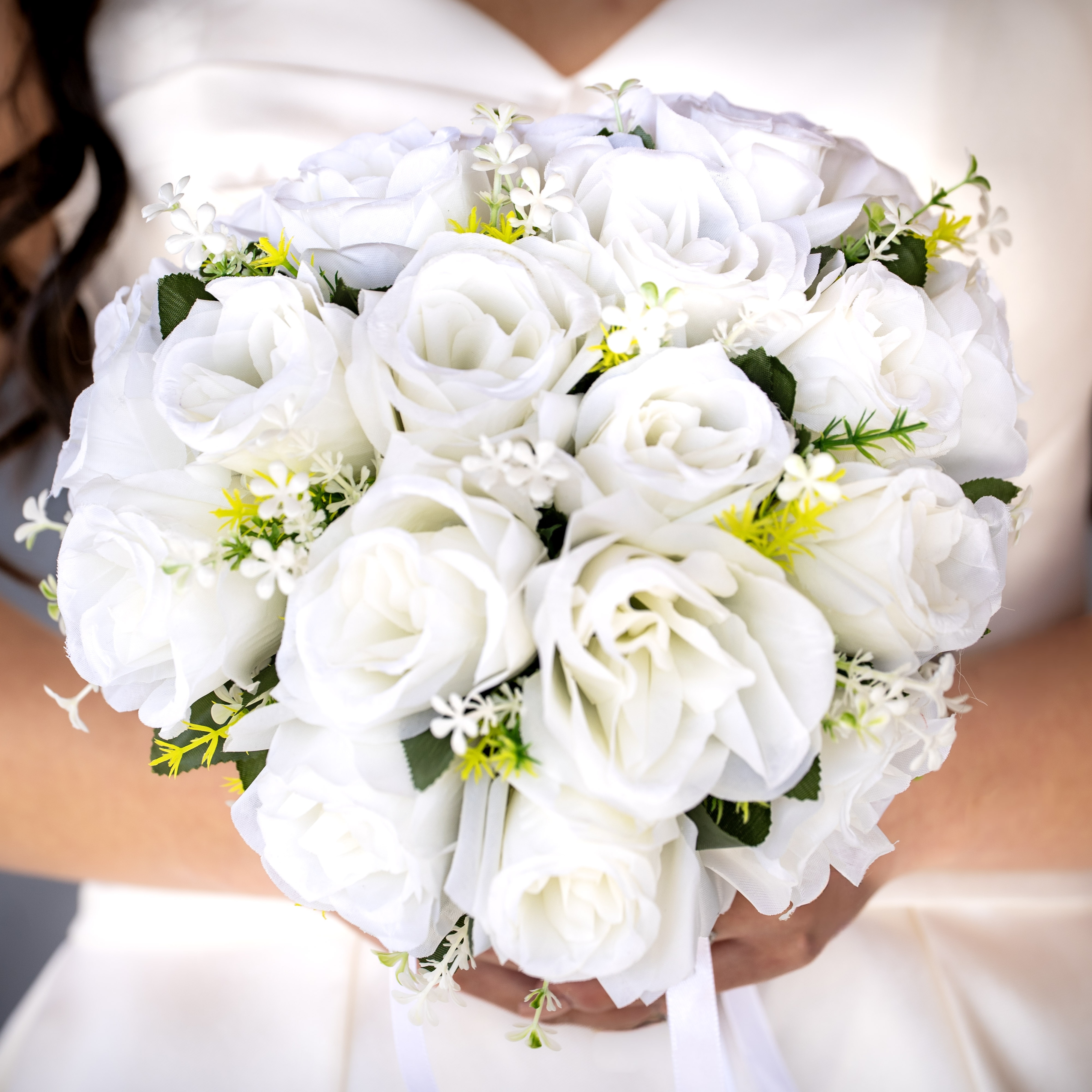 Picture of woman holding a bouquet